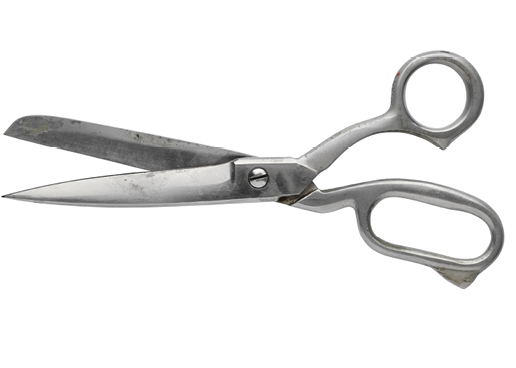 Vintage tailor scissors isolated on white 